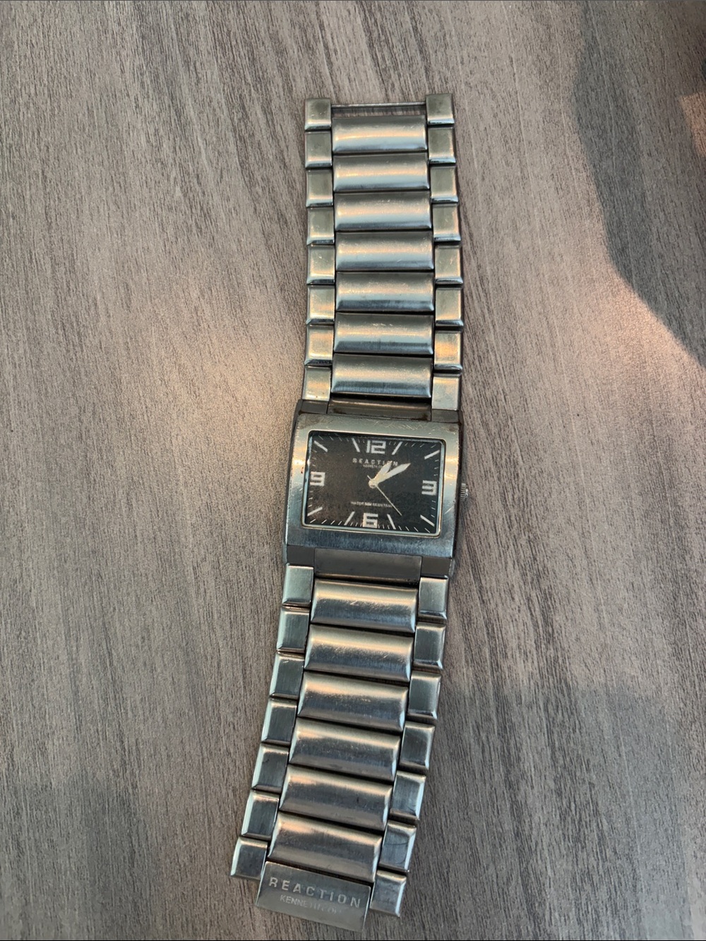 Kenneth Cole Reaction Men's Silver-Tone Rectangular Bracelet Watch - nd battery